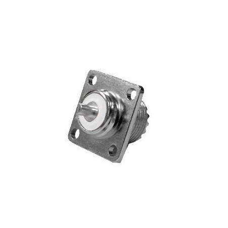 Conector UHF Hembra (SO-239), montaje de Chasis con 4 perforaciones a 18 mm.