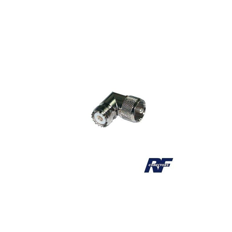 Adaptador en A/R de conector UHF Macho (PL-259) a UHF Hembra (SO-239).
