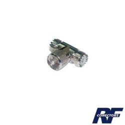 Adaptador en T, de conector UHF macho (PL-259) a doble UHF hembra (SO-