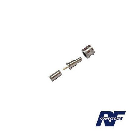 Conector Mini UHF Macho, 50 Ohm, de Anillo Plegable para Cables RG-58/U, RG-142/U, Níquel/Oro/Delrin.