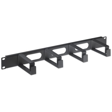 Intellinet Paso de cables, Negro, Panel del administrador de cables, 1U Rack Height x 19" Panel Width, Acero, Plástico