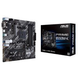 Tarjeta madre Asus PRIME B550M-K AMD S-AM4 3a gen, 4x DDR4 2666, HDMI, DVI, D-sub, m.2, 4x USB 3.2, micro ATX, gama media
