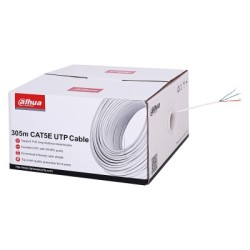 Bobina de 100 m de cable UTP cat5e, 100% cobre, color blanco, ideal para video y redes,