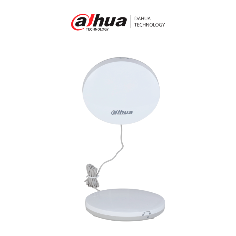 Detector de inundación con display para temperatura ambiental. Ofrece alarma por alta temperatura, sensibilidad ajustable y fáci