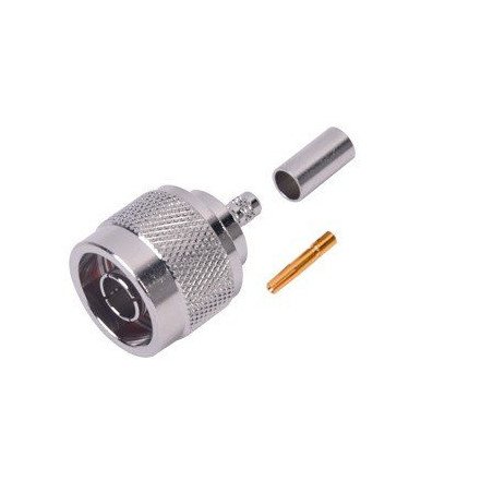 Conector N de RF macho inverso de anillo plegable para RG-58/U, RG-142/U.