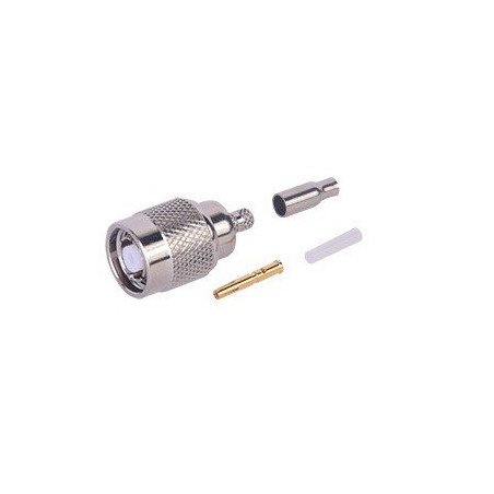 Conector TNC Macho inverso de anillo plegable para cables RG-174/U, BELDEN 8216