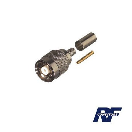 Conector TNC Macho Inverso de anillo plegable para cables RG-58/U, RG-142/U.