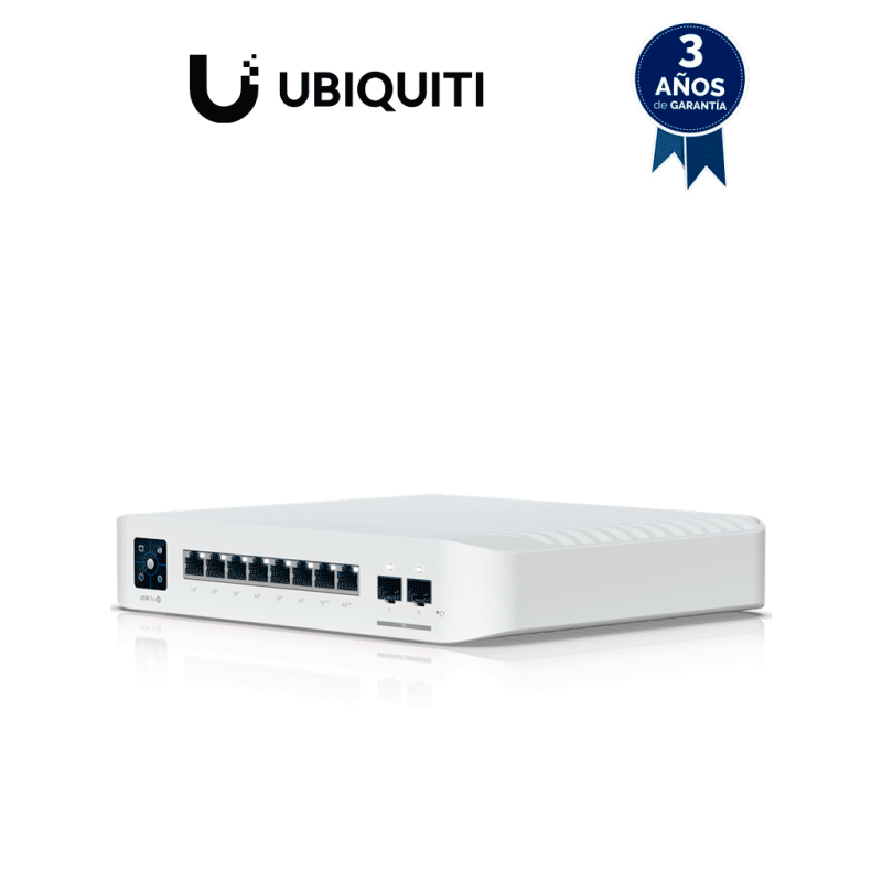Switch UniFi capa 3 de 8 puertos POE 802.3af, at, BT, 6 puertos POE+, 2 puertos POE++, 2 puertos SFP+, 120W totales
