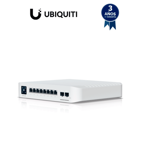 Switch UniFi capa 3 de 8 puertos POE 802.3af, at, BT, 6 puertos POE+, 2 puertos POE++, 2 puertos SFP+, 120W totales