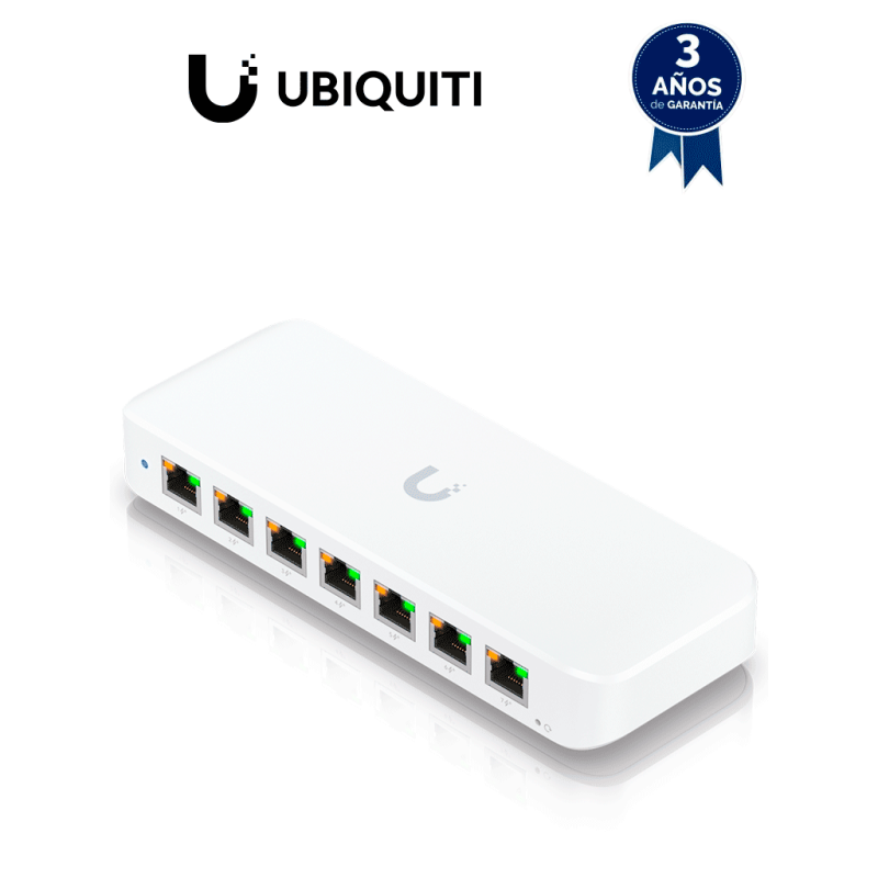 Switch UniFi Ultra capa 2, de 7 puertos POE+ de salida y 1 puerto POE++ de entrada, 202W totales, Incluye adaptador de corriente