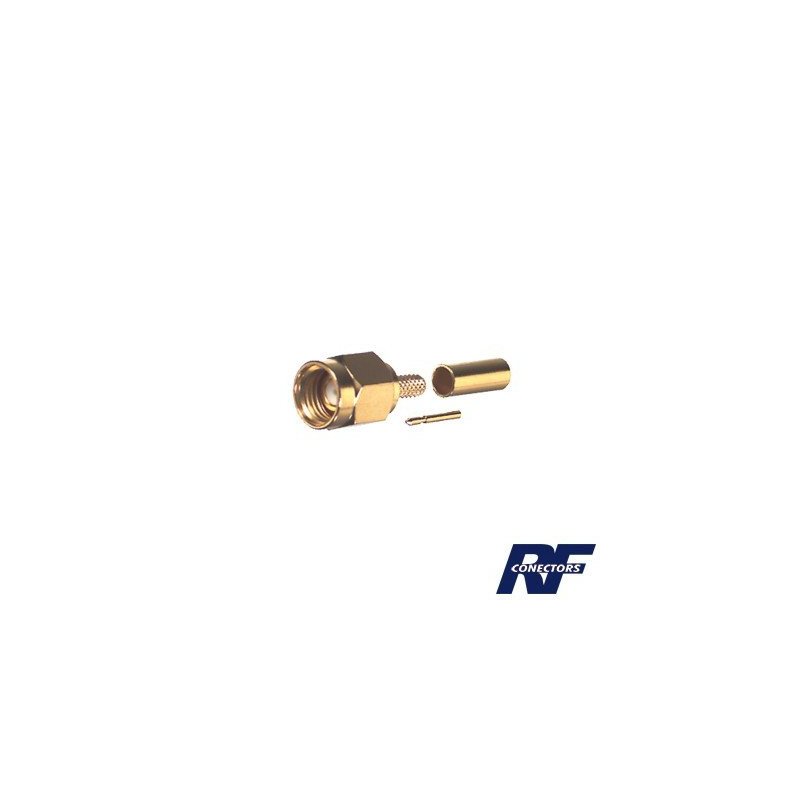 Conector SMA Macho Inverso de anillo plegable para cable RG-174/U, BELDEN 8216.