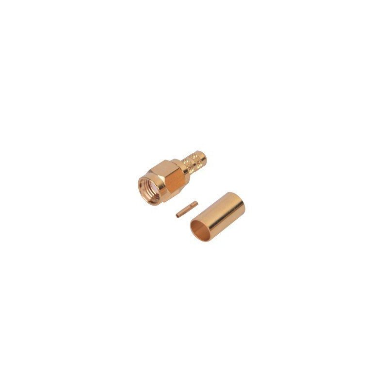 Conector SMA Macho Inverso de anillo plegable para cable RG-142/U.