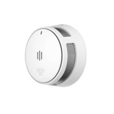 Detector de Humo Inalámbrico (Interconectable Hasta 24 Disp), Sensor Fotoeléctrico, Sonido de Alarma de 85dB, Alarma Visual y Au