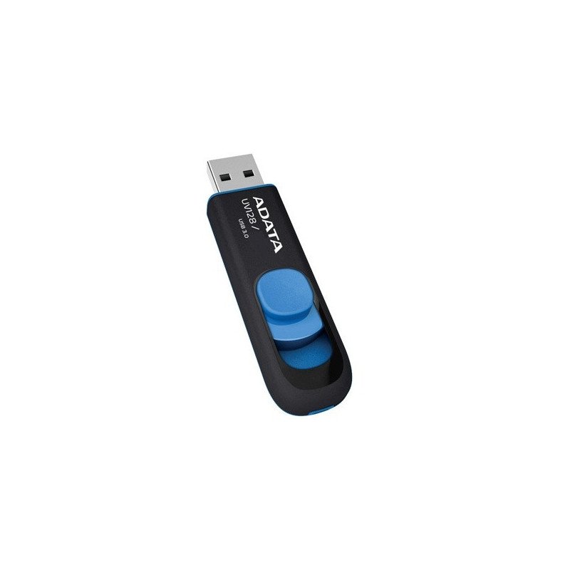 Memoria Adata 64GB USB 3.0 UV128 retráctil negro-azul