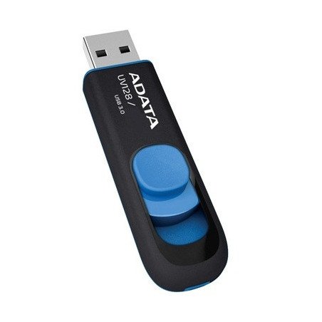 Memoria Adata 64GB USB 3.0 UV128 retráctil negro-azul