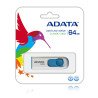 Memoria Adata 64GB USB 2.0 C008 retráctil blanco-azul