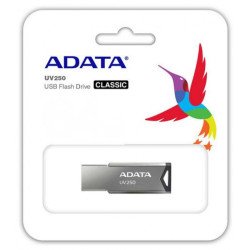 Memoria USB 2.0 Adata AUV250-16G-RBK - Plata, 16 GB, USB tipo A