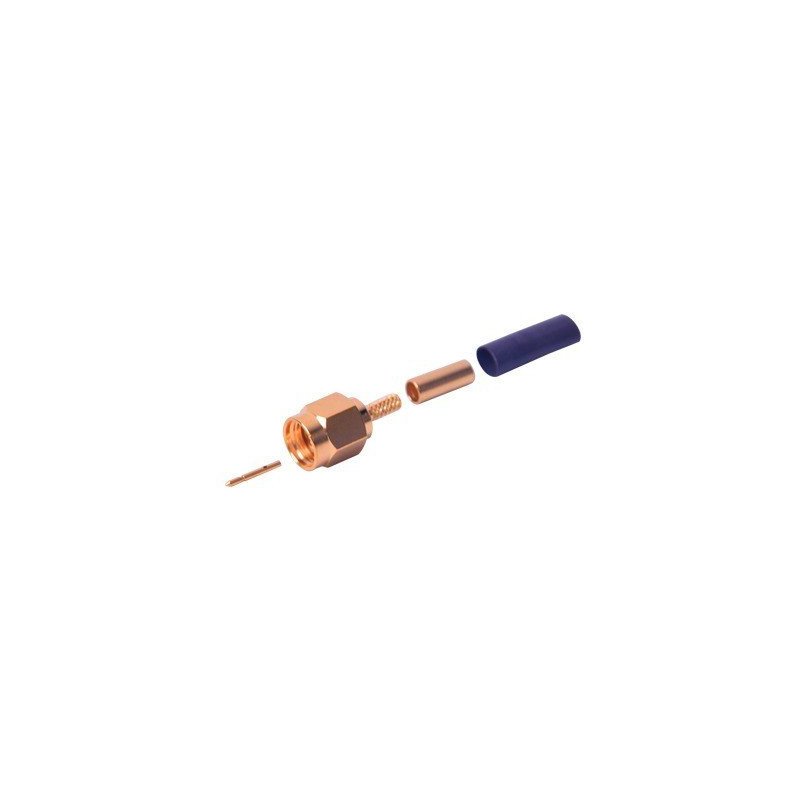Conector SMA Macho de anillo plegable para cables RG-174/U, BELDEN 8216.