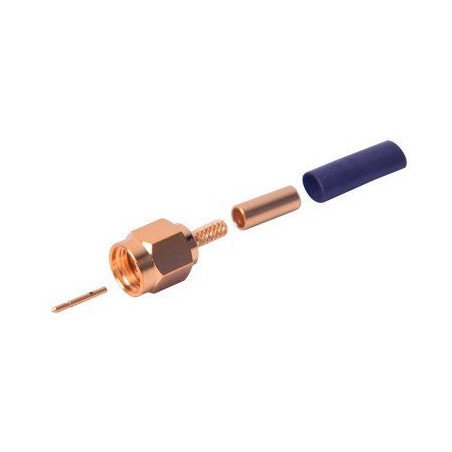 Conector SMA Macho de anillo plegable para cables RG-174/U, BELDEN 8216.