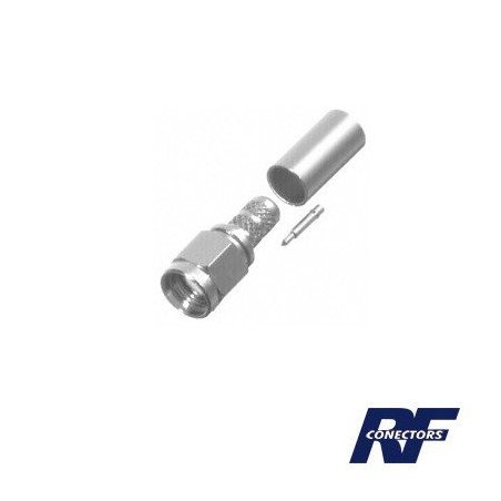 Conector SMA macho de anillo plegable para cable RG-58/u, níquel, oro, teflón.