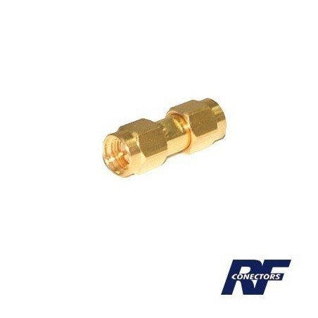 Adaptador en línea tipo barril, de conector SMA Macho a SMA Macho.