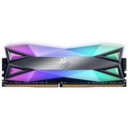 Memoria Adata UDIMM DDR4 8GB PC4-33000 4133MHz CL19 1.4v XPG Spectrix D60g RGB gris con disipador PC, gamer, alto rendimiento