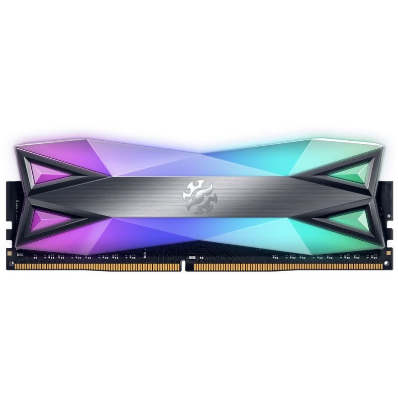 Memoria Adata UDIMM DDR4 8GB PC4-33000 4133MHz CL19 1.4v XPG Spectrix D60g RGB gris con disipador PC, gamer, alto rendimiento