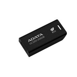 Memoria USB de 256GB UR320 3.2 Gen 1 (retro compatible 3.0 y 2.0), diseño material reciclado sin tapa. Color negro.