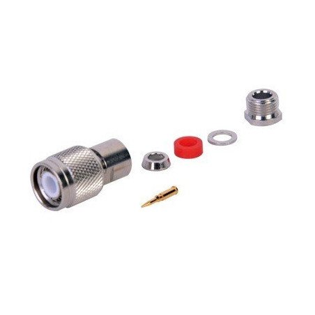 Conector TNc macho rosca izquierda para cables RG-58/u, RG-142/u.