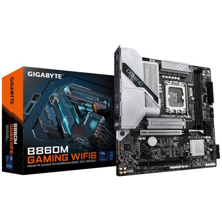 Tarjeta madre GIGABYTE B860M GAMING WIFI6, Intel, LGA 1851 (Socket V1), Intel Core Ultra (Series 1 y 2), DDR5-SDRAM, 128 GB
