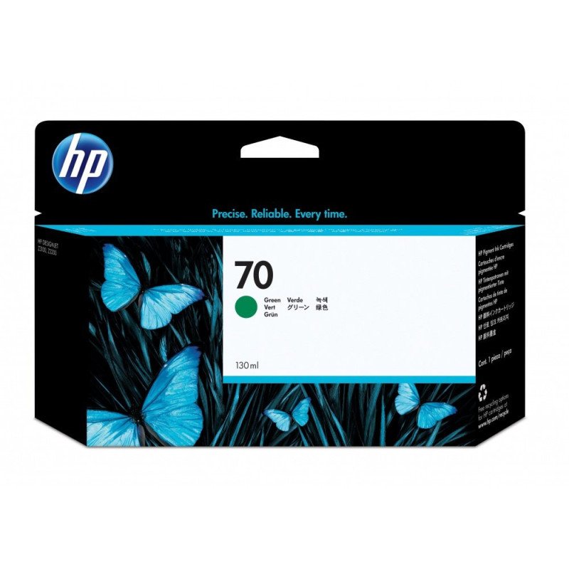 Cartucho de tinta DesignJet 70 de 130 ml verde, Rendimiento estándar, 