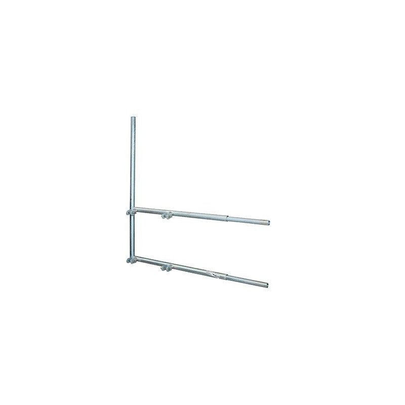 Brazo tipo F para tramos STZ-30, galvanizado por electrólisis.