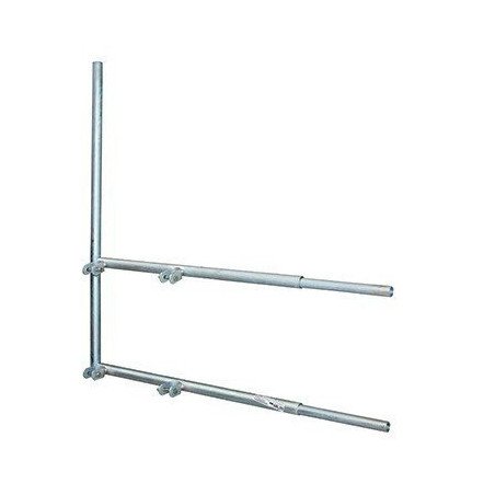 Brazo tipo F para tramos STZ-30, galvanizado por electrólisis.