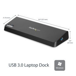 Bases para PCs StarTech.com USB3DOCKHDPC - Bases, Negro, 277 g, Plástico