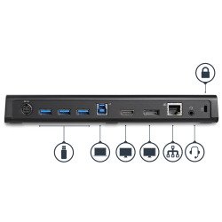Bases para PCs StarTech.com USB3DOCKHDPC - Bases, Negro, 277 g, Plástico