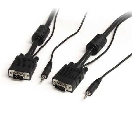Cable coaxial StarTech.com - 7.62 m, VGA (D-Sub) + 3.5 mm, VGA (D-Sub) + 3.5 mm, Macho Macho, Negro