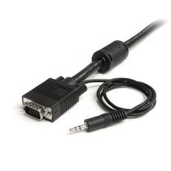 Cable coaxial StarTech.com - 7.62 m, VGA (D-Sub) + 3.5 mm, VGA (D-Sub) + 3.5 mm, Macho Macho, Negro