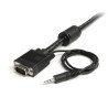 Cable coaxial StarTech.com - 7.62 m, VGA (D-Sub) + 3.5 mm, VGA (D-Sub) + 3.5 mm, Macho Macho, Negro