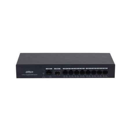 Switch PoE inteligente con 8 puertos Gigabit, 60W de potencia total y switching de 20 Gbps. Ideal para alimentar y conectar disp