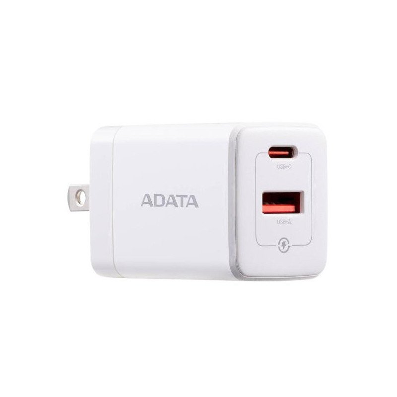 Cargador de pared ADATA, 35W, Admite los estándares de carga rápida PD3.0 y QC 3.0 . Color BLANCO, CHARGERU-0352-QCPDWH