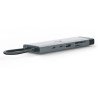 Adaptador HUB 9 en 1, 1 x USB-C entrada, 1 x HDMI 4K, 1 x Ethernet Gigabit, 1 x SD y MicroSD, 1 x USB-C y 3 x USB-A