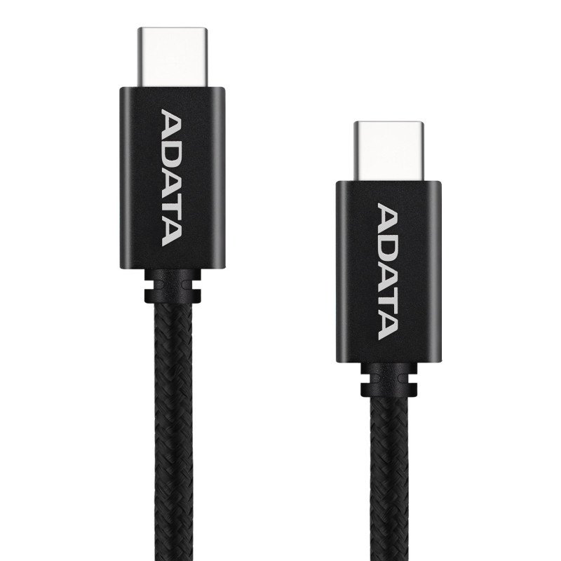 Cable USB-C a USB-C ADATA CACC-200PN-BK, 2 m, USB 2.0, Negro