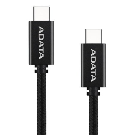 Cable USB-C a USB-C ADATA CACC-200PN-BK, 2 m, USB 2.0, Negro