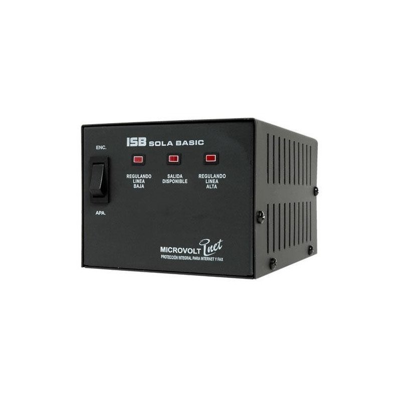 Regulador Sola Basic ISB MicroVolt 2000va, 1800 watts con prot/línea 4 cont