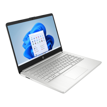 Notebook HP 14-DQ0532LA Intel Celeron n4120 1.10 - 2.60GHz, 4GB, 128GB SSD, 14 hd, no DVD, Win 11 home, 1-1-0, plata natural