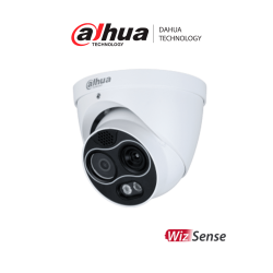 Cámara IP Domo Térmica Lente Dual, WizSense, Resolución de Imagen Térmica 256x192, Lente Térmico de 3.5 mm, Lente Visible de 4 M