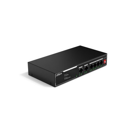Switch PoE de 6 Puertos Fast Ethernet, 4 Puertos PoE 10, 100, 36 Watts Totales, 2 Puertos Uplink RJ45 10, 100, PoE Watchdog, Sop