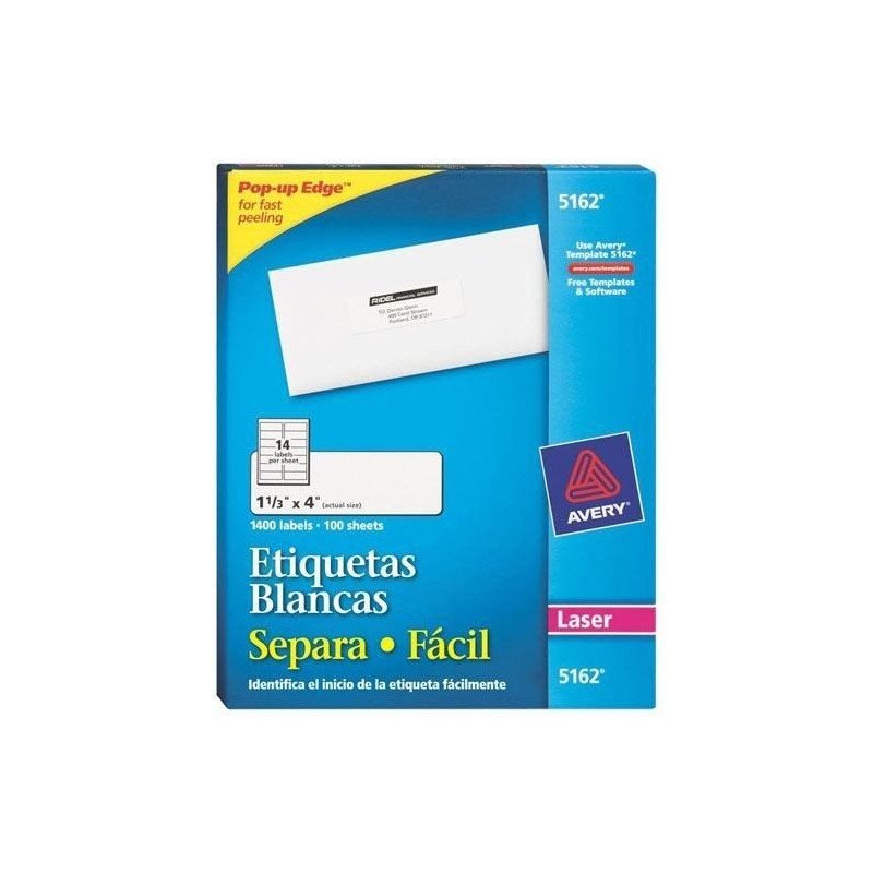 Etiquetas blancas 1 1/3 x4 92296-B