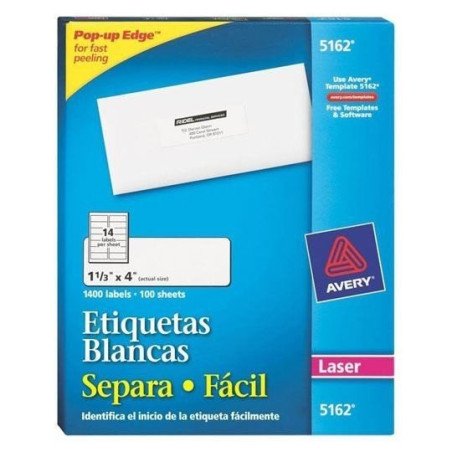 Etiquetas blancas 1 1/3 x4 92296-B