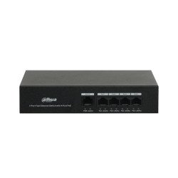 Switch PoE de 4 puertos, capa 2, 1 puerto 10/100 base t, 4 puertos PoE 10/100, 36 watts totales, switching 1 GBps, tasa de reenv